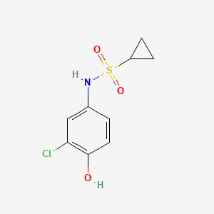molecular formula C9H10ClNO3S B7595399 N-(3-chloro-4-hydroxyphenyl)cyclopropanesulfonamide 