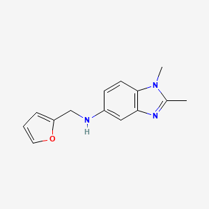 molecular formula C14H15N3O B7595407 N-(2-furylmethyl)-1,2-dimethyl-1H-benzimidazol-5-amine 