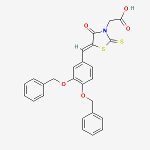 molecular formula C26H21NO5S2 B7595415 (Z)-2-(5-(3,4-bis(benzyloxy)benzylidene)-4-oxo-2-thioxothiazolidin-3-yl)acetic acid 