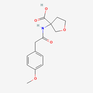 molecular formula C14H17NO5 B7595427 3-[[2-(4-Methoxyphenyl)acetyl]amino]oxolane-3-carboxylic acid 
