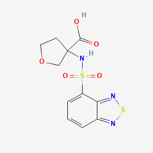 molecular formula C11H11N3O5S2 B7595446 3-(2,1,3-Benzothiadiazol-4-ylsulfonylamino)oxolane-3-carboxylic acid 