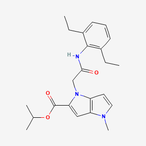 molecular formula C23H29N3O3 B7595476 Propan-2-yl 4-[2-(2,6-diethylanilino)-2-oxoethyl]-1-methylpyrrolo[3,2-b]pyrrole-5-carboxylate 