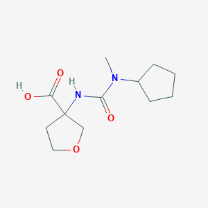 molecular formula C12H20N2O4 B7595482 3-[[Cyclopentyl(methyl)carbamoyl]amino]oxolane-3-carboxylic acid 