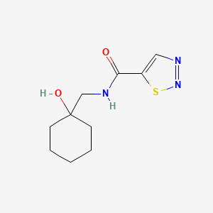 molecular formula C10H15N3O2S B7595490 N-[(1-hydroxycyclohexyl)methyl]thiadiazole-5-carboxamide 