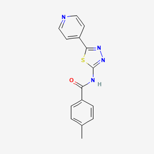 molecular formula C15H12N4OS B7595496 4-methyl-N-(5-pyridin-4-yl-1,3,4-thiadiazol-2-yl)benzamide 
