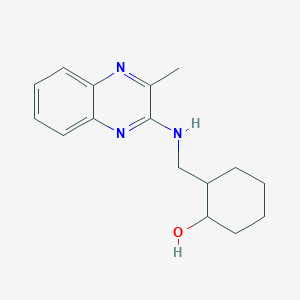 molecular formula C16H21N3O B7595521 2-[[(3-Methylquinoxalin-2-yl)amino]methyl]cyclohexan-1-ol 