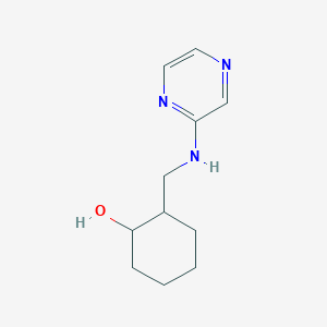 molecular formula C11H17N3O B7595535 2-[(Pyrazin-2-ylamino)methyl]cyclohexan-1-ol 