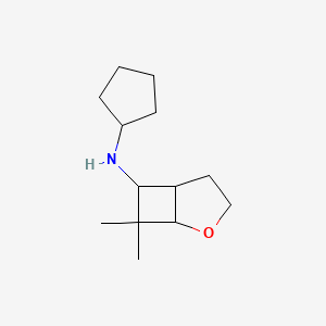 molecular formula C13H23NO B7595549 N-cyclopentyl-7,7-dimethyl-2-oxabicyclo[3.2.0]heptan-6-amine 
