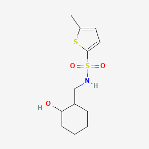 molecular formula C12H19NO3S2 B7595556 N-[(2-hydroxycyclohexyl)methyl]-5-methylthiophene-2-sulfonamide 