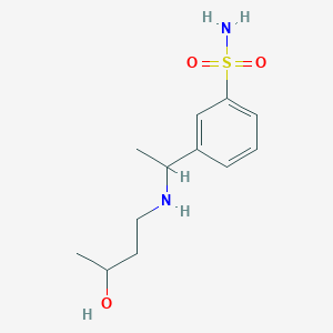molecular formula C12H20N2O3S B7595566 3-[1-(3-Hydroxybutylamino)ethyl]benzenesulfonamide 