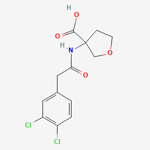 molecular formula C13H13Cl2NO4 B7595582 3-[[2-(3,4-Dichlorophenyl)acetyl]amino]oxolane-3-carboxylic acid 