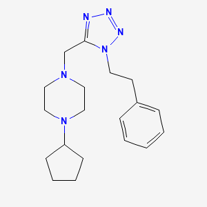 molecular formula C19H28N6 B7595594 1-Cyclopentyl-4-[[1-(2-phenylethyl)tetrazol-5-yl]methyl]piperazine 