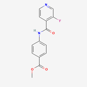 molecular formula C14H11FN2O3 B7595602 Methyl 4-[(3-fluoropyridine-4-carbonyl)amino]benzoate 