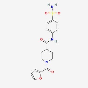 molecular formula C17H19N3O5S B7595678 1-(furan-2-ylcarbonyl)-N-(4-sulfamoylphenyl)piperidine-4-carboxamide 