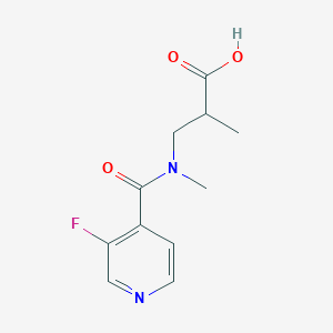 molecular formula C11H13FN2O3 B7595699 3-[(3-Fluoropyridine-4-carbonyl)-methylamino]-2-methylpropanoic acid 