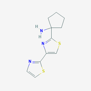 molecular formula C11H13N3S2 B7595701 1-[4-(1,3-Thiazol-2-yl)-1,3-thiazol-2-yl]cyclopentan-1-amine 