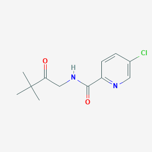 molecular formula C12H15ClN2O2 B7595705 5-chloro-N-(3,3-dimethyl-2-oxobutyl)pyridine-2-carboxamide 
