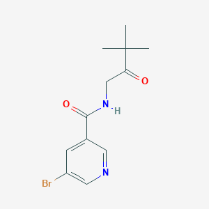 molecular formula C12H15BrN2O2 B7595713 5-bromo-N-(3,3-dimethyl-2-oxobutyl)pyridine-3-carboxamide 