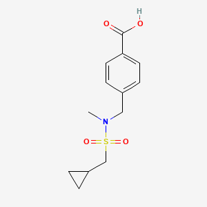 molecular formula C13H17NO4S B7595730 4-[[Cyclopropylmethylsulfonyl(methyl)amino]methyl]benzoic acid 
