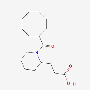 molecular formula C17H29NO3 B7595744 3-[1-(Cyclooctanecarbonyl)piperidin-2-yl]propanoic acid 