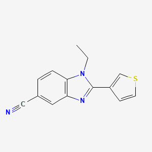 molecular formula C14H11N3S B7595748 1-Ethyl-2-thiophen-3-ylbenzimidazole-5-carbonitrile 