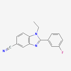 molecular formula C16H12FN3 B7595754 1-Ethyl-2-(3-fluorophenyl)benzimidazole-5-carbonitrile 