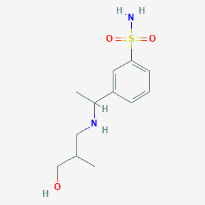 molecular formula C12H20N2O3S B7595757 3-[1-[(3-Hydroxy-2-methylpropyl)amino]ethyl]benzenesulfonamide 
