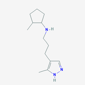 2-methyl-N-[3-(5-methyl-1H-pyrazol-4-yl)propyl]cyclopentan-1-amine