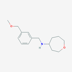 molecular formula C15H23NO2 B7595762 N-[[3-(methoxymethyl)phenyl]methyl]oxepan-4-amine 