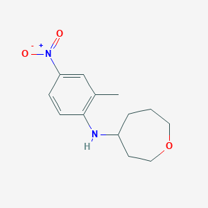molecular formula C13H18N2O3 B7595767 N-(2-methyl-4-nitrophenyl)oxepan-4-amine 