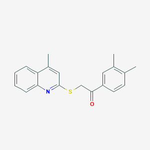 molecular formula C20H19NOS B7595787 1-(3,4-Dimethylphenyl)-2-(4-methylquinolin-2-yl)sulfanylethanone 