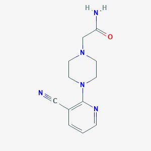molecular formula C12H15N5O B7595795 2-[4-(3-Cyanopyridin-2-yl)piperazin-1-yl]acetamide 