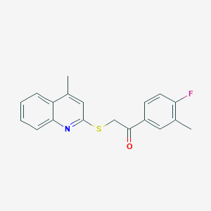 molecular formula C19H16FNOS B7595803 1-(4-Fluoro-3-methylphenyl)-2-(4-methylquinolin-2-yl)sulfanylethanone 