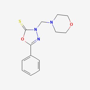 molecular formula C13H15N3O2S B7595840 3-Morpholin-4-ylmethyl-5-phenyl-3H-[1,3,4]oxadiazole-2-thione 