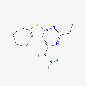 molecular formula C12H16N4S B7595850 2-Ethyl-4-hydrazino-5,6,7,8-tetrahydro[1]benzothieno[2,3-d]pyrimidine 