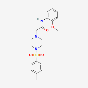 molecular formula C20H25N3O4S B7595852 N-(2-methoxyphenyl)-2-{4-[(4-methylphenyl)sulfonyl]piperazin-1-yl}acetamide 