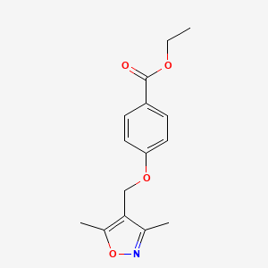 molecular formula C15H17NO4 B7595887 Ethyl 4-[(3,5-dimethylisoxazol-4-yl)methoxy]benzoate 