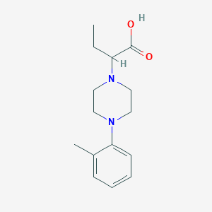 molecular formula C15H22N2O2 B7595888 2-[4-(2-Methylphenyl)piperazin-1-yl]butanoic acid 