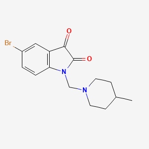 molecular formula C15H17BrN2O2 B7595896 5-bromo-1-[(4-methylpiperidin-1-yl)methyl]-1H-indole-2,3-dione 
