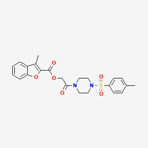 molecular formula C23H24N2O6S B7595911 [2-[4-(4-Methylphenyl)sulfonylpiperazin-1-yl]-2-oxoethyl] 3-methyl-1-benzofuran-2-carboxylate 