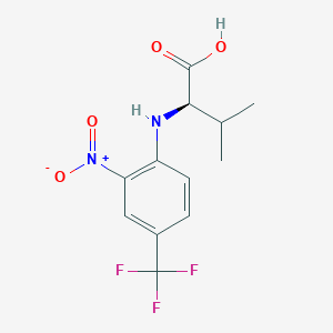 molecular formula C12H13F3N2O4 B7595913 (2R)-3-methyl-2-[2-nitro-4-(trifluoromethyl)anilino]butanoic acid 