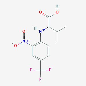 molecular formula C12H13F3N2O4 B7595926 (2S)-3-methyl-2-[2-nitro-4-(trifluoromethyl)anilino]butanoic acid 