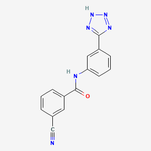 molecular formula C15H10N6O B7595927 3-氰基-N-[3-(1H-四唑-5-基)-苯基]-苯甲酰胺 
