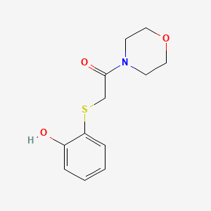 molecular formula C12H15NO3S B7595943 2-(2-Hydroxyphenyl)sulfanyl-1-morpholin-4-ylethanone 