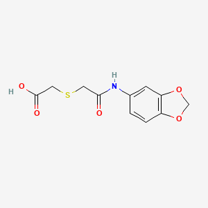 molecular formula C11H11NO5S B7595988 2-[2-(1,3-Benzodioxol-5-ylamino)-2-oxoethyl]sulfanylacetic acid 