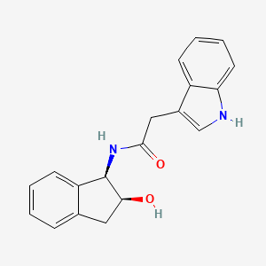 molecular formula C19H18N2O2 B7596013 N-[(1R,2S)-2-hydroxy-2,3-dihydro-1H-inden-1-yl]-2-(1H-indol-3-yl)acetamide 