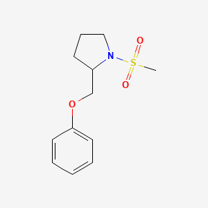 molecular formula C12H17NO3S B7596093 1-Methylsulfonyl-2-(phenoxymethyl)pyrrolidine 