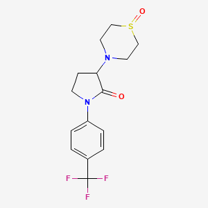 molecular formula C15H17F3N2O2S B7596105 3-(1-Oxo-1,4-thiazinan-4-yl)-1-[4-(trifluoromethyl)phenyl]pyrrolidin-2-one 