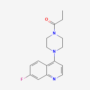 molecular formula C16H18FN3O B7596137 1-[4-(7-Fluoroquinolin-4-yl)piperazin-1-yl]propan-1-one 