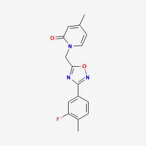 molecular formula C16H14FN3O2 B7596172 1-[[3-(3-Fluoro-4-methylphenyl)-1,2,4-oxadiazol-5-yl]methyl]-4-methylpyridin-2-one 